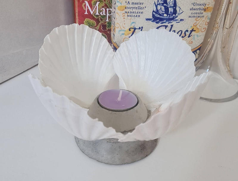 Photo of The Four Scallop Sea Shell Concrete Candle Holder